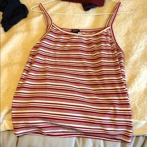 striped red and white tank top